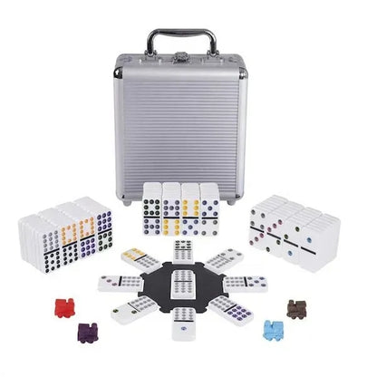 Aluminum Case Mexican Train Dominoes Set