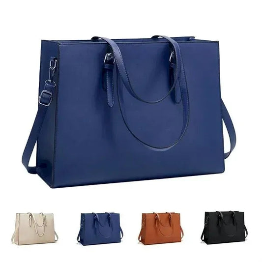 Leather Laptop Tote Bag for Women