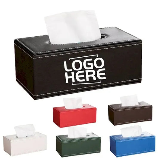 Rectangular PU Leather Tissue Box Holder