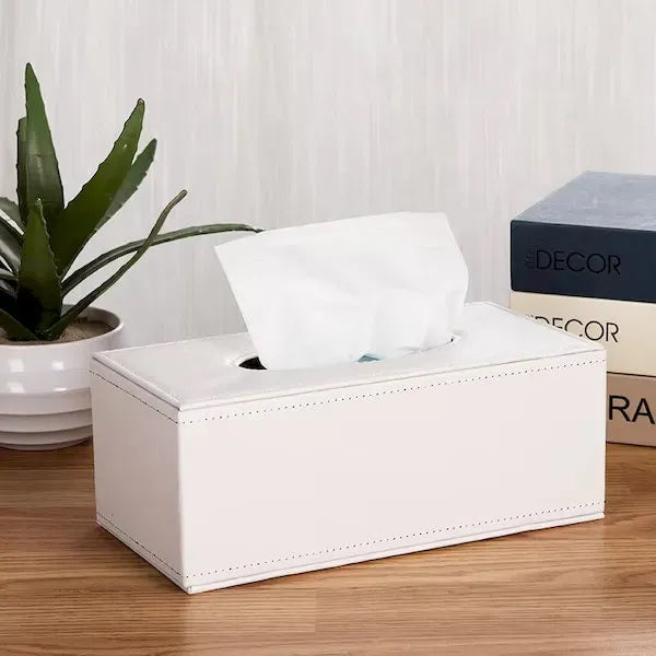 Rectangular PU Leather Tissue Box Holder