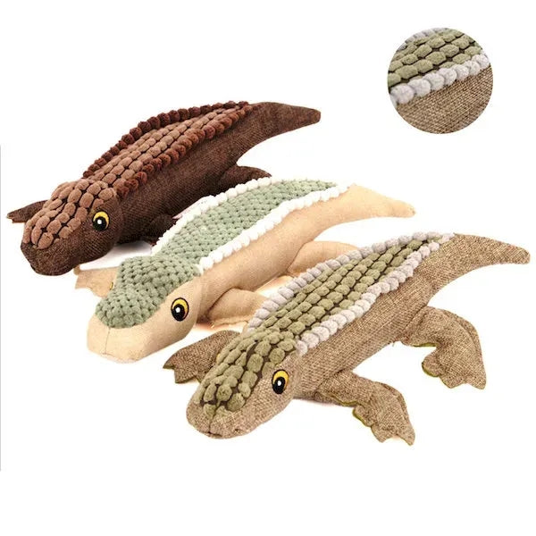 Plush Crocodile Sounding Dog Biting Toy