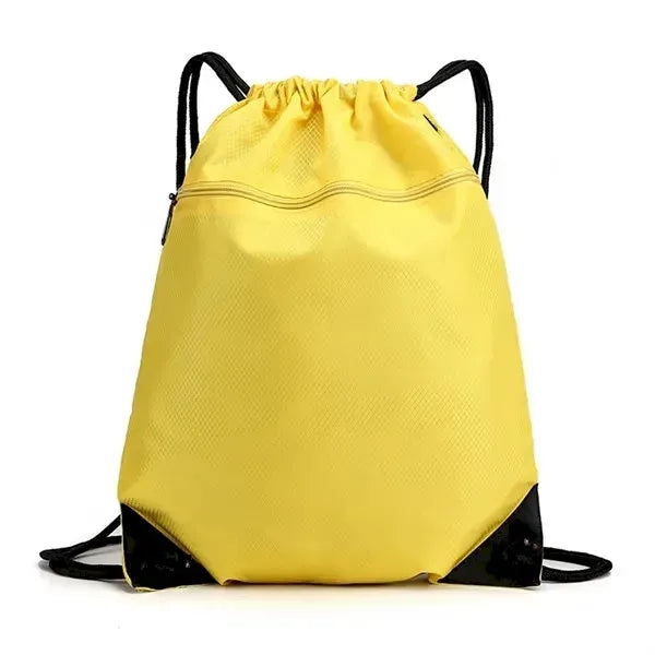 Diamond-Patterned Drawstring Bag