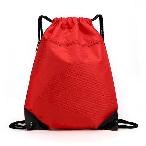 Diamond-Patterned Drawstring Bag