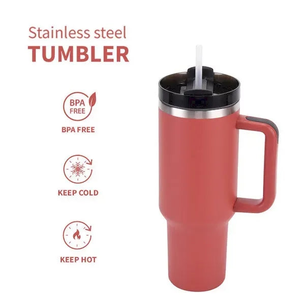 40oz Vacuum Mug with Straw