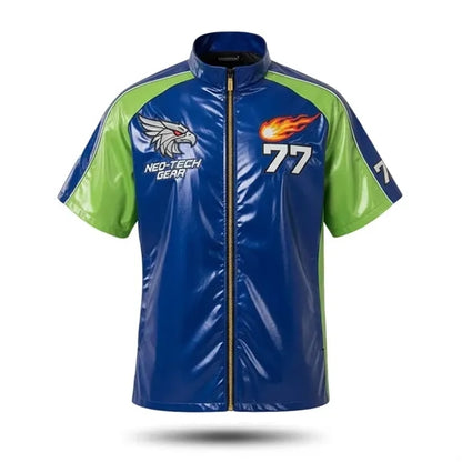 Premium ShortSleeve FullZip Bright Film Baseball Windbreaker