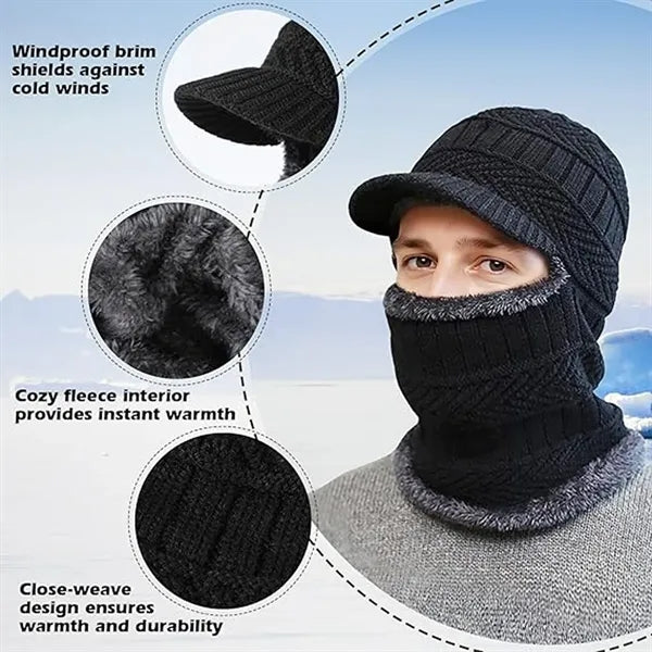 Unisex Winter Knitted Balaclava Beanie Hat