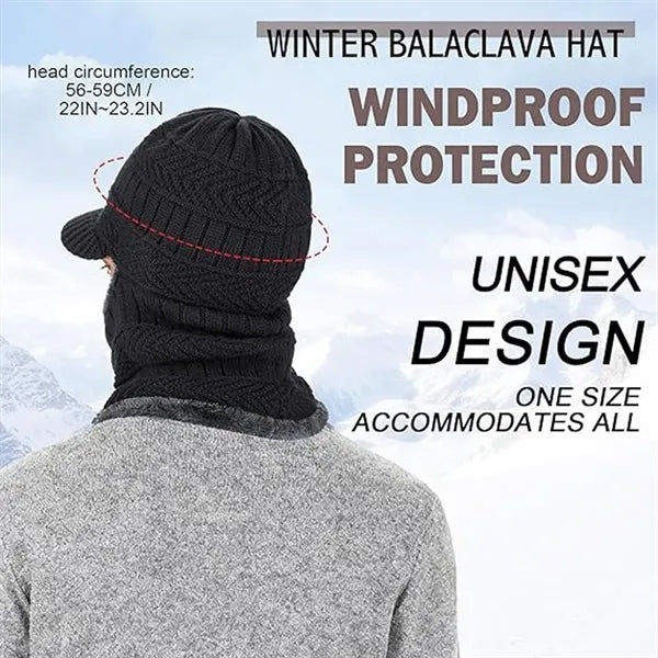 Unisex Winter Knitted Balaclava Beanie Hat