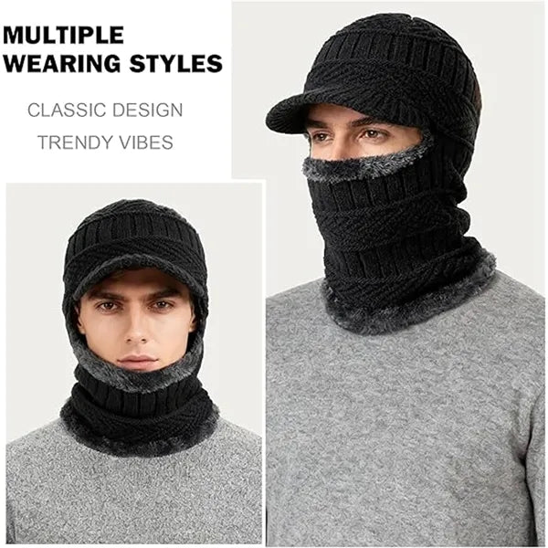 Unisex Winter Knitted Balaclava Beanie Hat