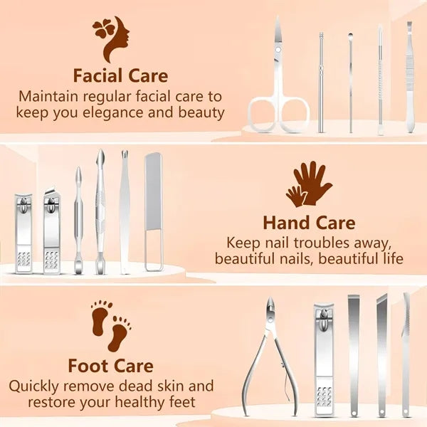 16 Pcs Manicure & Pedicure Tools Set