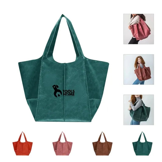 PU Large capacity wax peel ancient oil tote bag