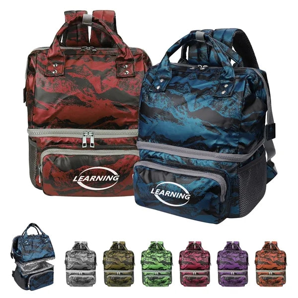 Dual Compartment Insulated Backpack Lunch Cooler Bag