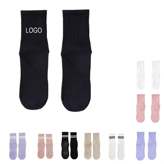 Mid-Calf Non-Slip Silicone Socks for Indoor Fitness