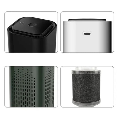 USB Ionizer Air Purifier with LED Light and Carbon Filter