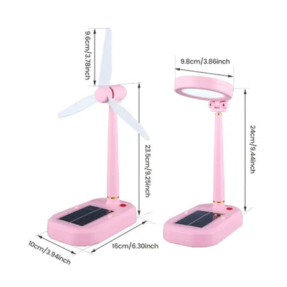 Solar Rechargeable LED Desk Lamp with Fan