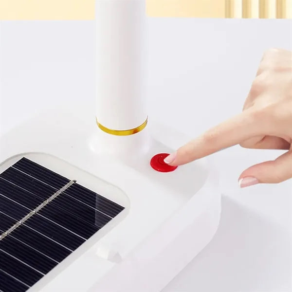 Solar Rechargeable LED Desk Lamp with Fan