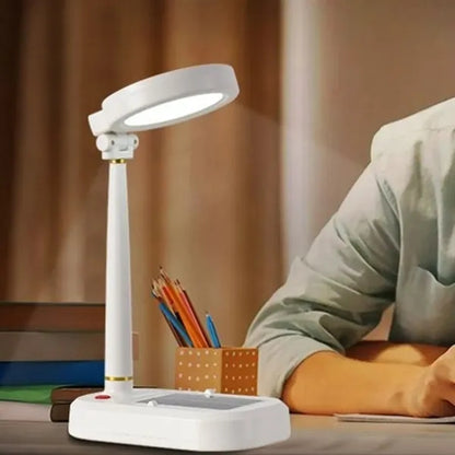 Solar Rechargeable LED Desk Lamp with Fan