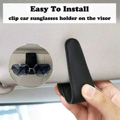 Magnetic Leather Sunglass Holder & Car Visor Clip