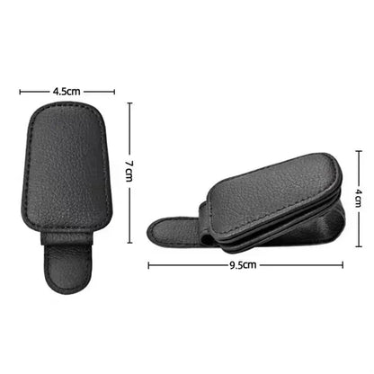 Magnetic Leather Sunglass Holder & Car Visor Clip