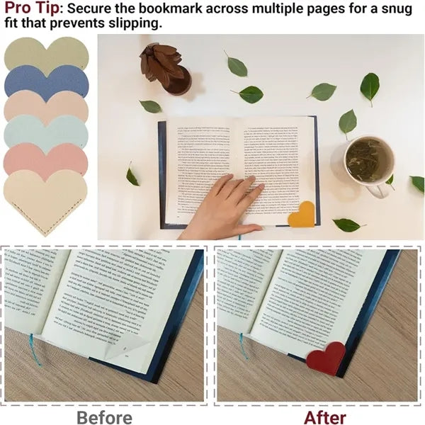 Heart-shaped Leather Bookmark