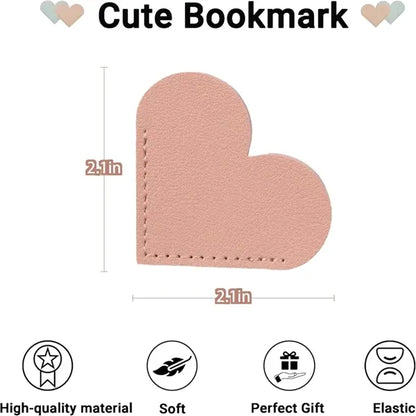 Heart-shaped Leather Bookmark