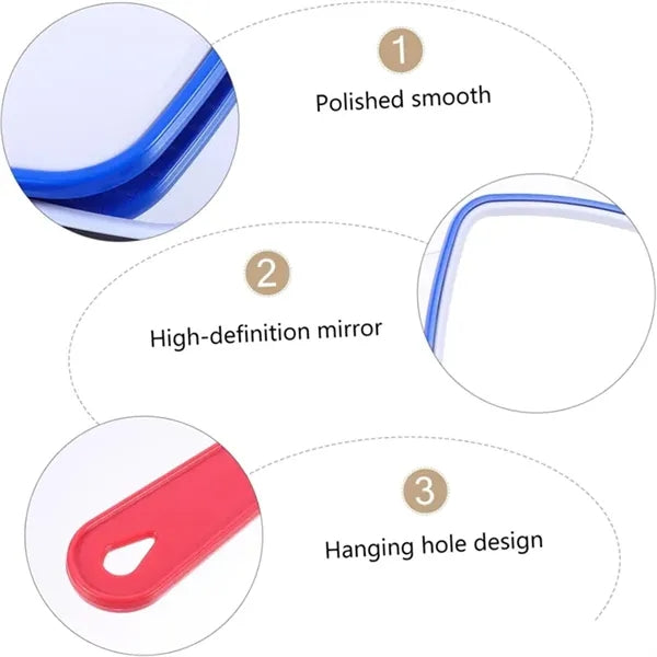 Large Square Hand Mirror with Handle