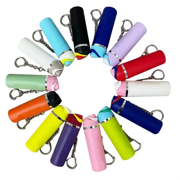 Cute Mini Cup Keychain Lip Balm Holder