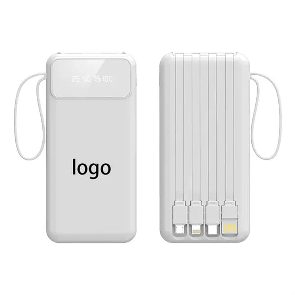 10000mAh Portable Charger with Built in Cables
