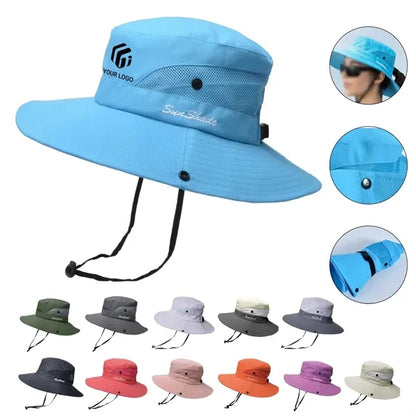 Summer beach lightweight waterproof foldable wide bucket hat