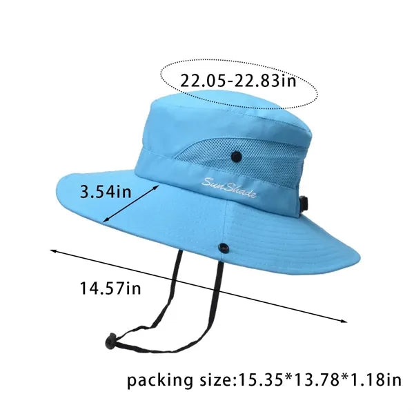 Summer beach lightweight waterproof foldable wide bucket hat
