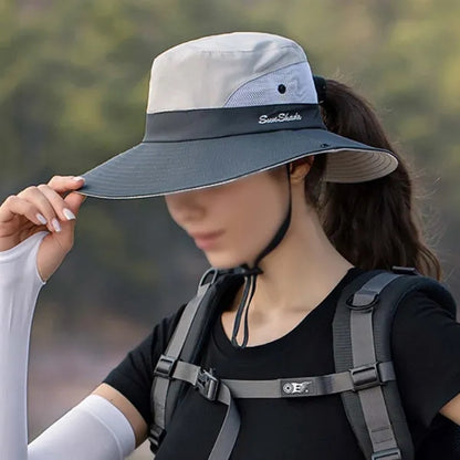 Summer beach lightweight waterproof foldable wide bucket hat