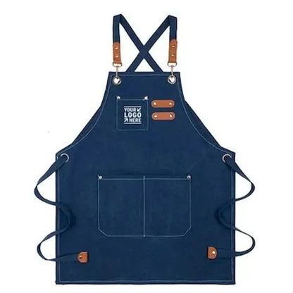 Cotton Canvas Cross Apron Large Pockets
