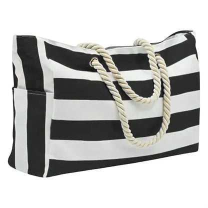 Large Striped Waterproof Beach Tote Bag