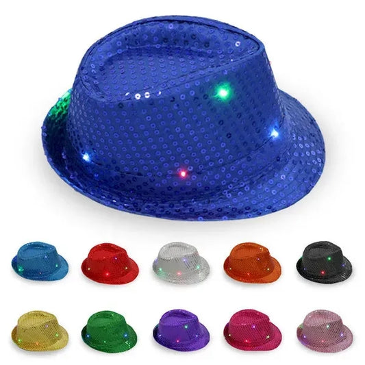 LED Light Up Sequin Fedora Hat