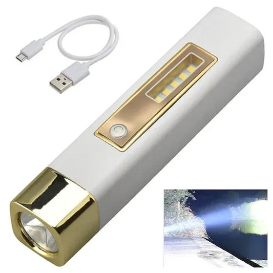 Portable strong light flashlight with power bank