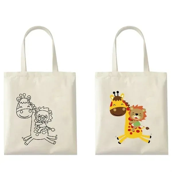 Canvas Tote Bag with Crayons