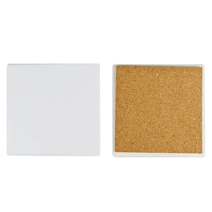 Square Ceramic Coaster with Cork