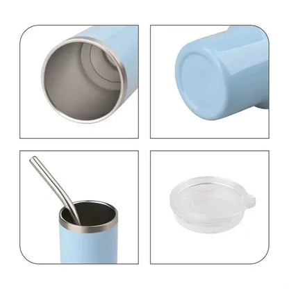 2oz Tumbler Shot Glass With Straw and Lid