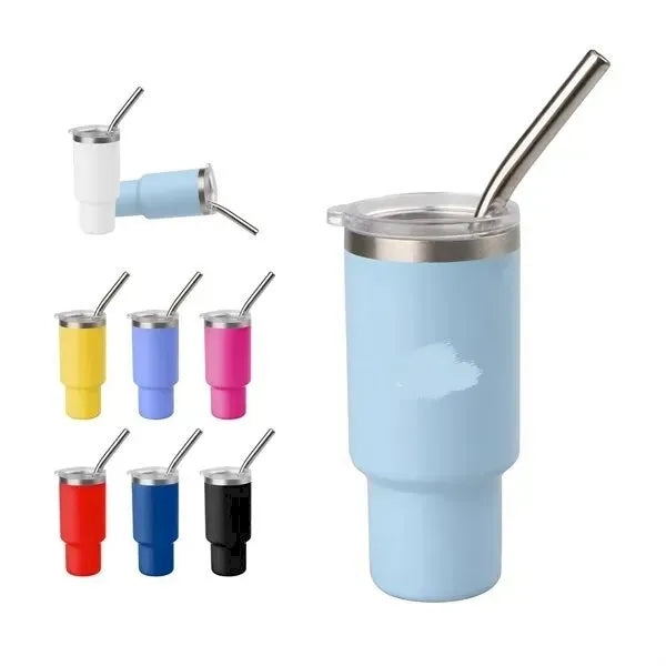2oz Tumbler Shot Glass With Straw and Lid