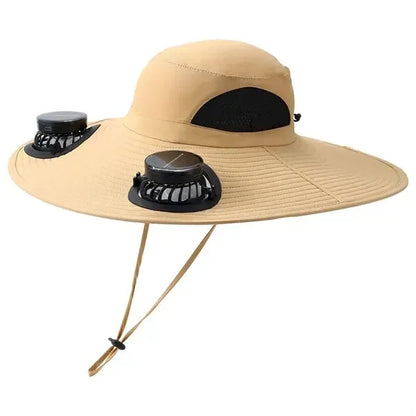 Wide Brim Solar Fan Hat