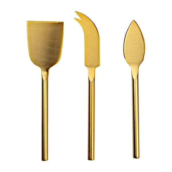 Cheese Board Set with Gold Plated Knives