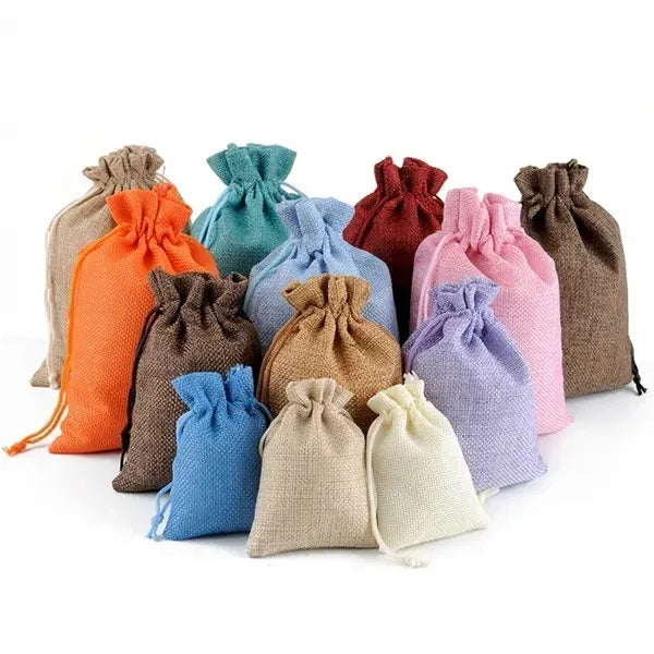 Custom Burlap Drawstring Pocket
