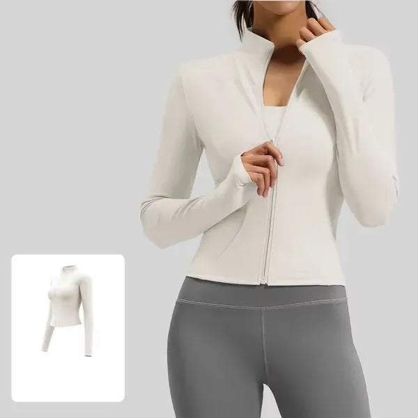 Women's Slim Fit Long Sleeve Workout Jacket