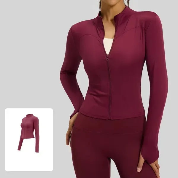 Women's Slim Fit Long Sleeve Workout Jacket