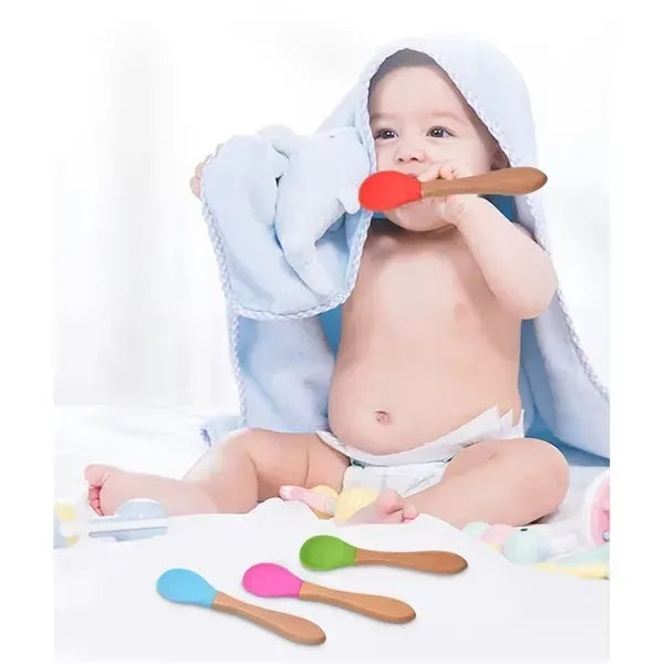 Baby Feeding Spoons with Soft Silicone Tips