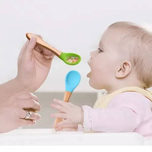 Baby Feeding Spoons with Soft Silicone Tips