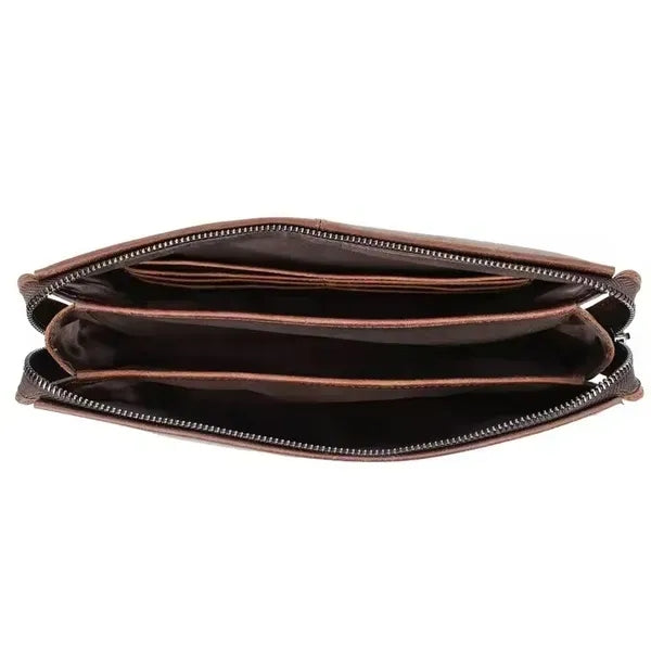 Genuine Leather 8" Waterproof Messenger Bag