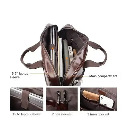 Genuine Leather Laptop Briefcase Bag