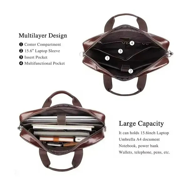 Genuine Leather Laptop Briefcase Bag