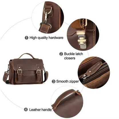 Vintage Leather Messenger Bag