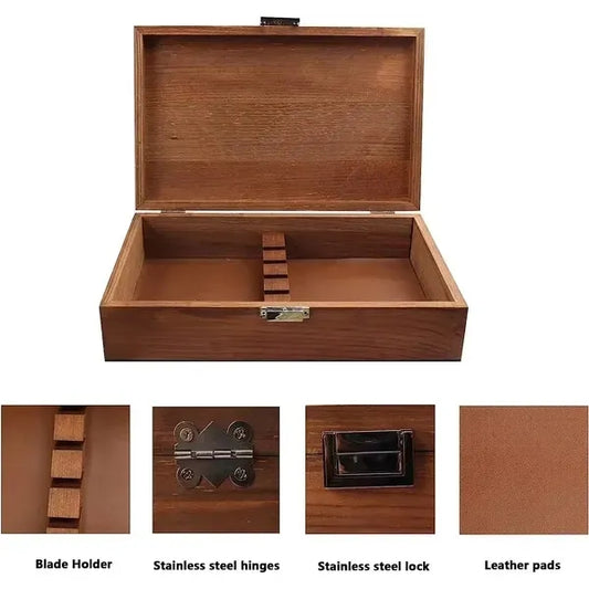 Wood Storage Box For Steak Knifes
